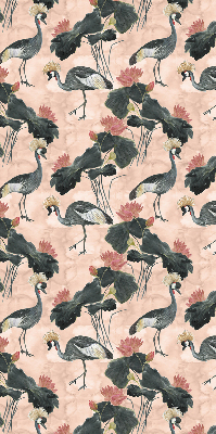 Roller blind for large window Heron on a pink background