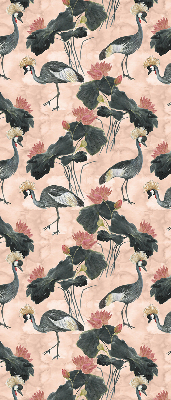 Roller blind for large window Heron on a pink background