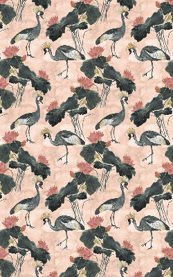 Roller blind for large window Heron on a pink background