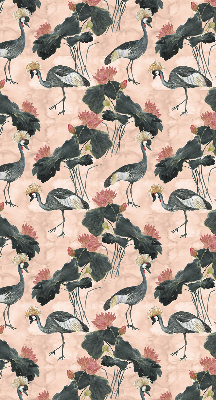 Roller blind for large window Heron on a pink background