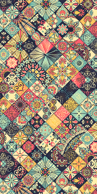 Fabric roller blind Colorful tiles