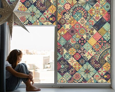 Fabric roller blind Colorful tiles