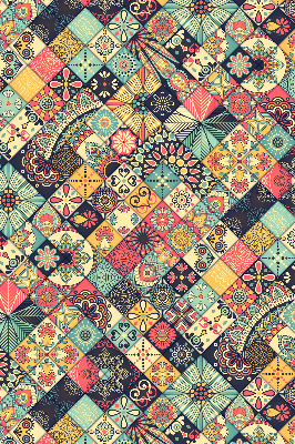 Fabric roller blind Colorful tiles