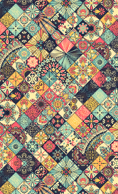 Fabric roller blind Colorful tiles