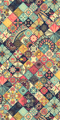 Fabric roller blind Colorful tiles