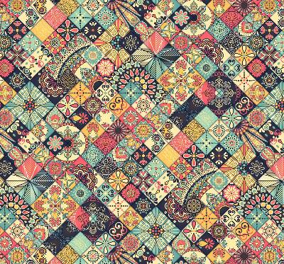 Fabric roller blind Colorful tiles