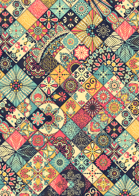 Fabric roller blind Colorful tiles