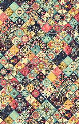 Fabric roller blind Colorful tiles