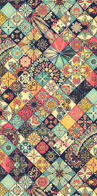 Fabric roller blind Colorful tiles
