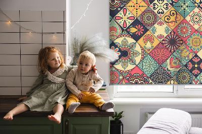 Fabric roller blind Colorful tiles