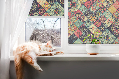Fabric roller blind Colorful tiles