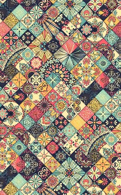 Fabric roller blind Colorful tiles