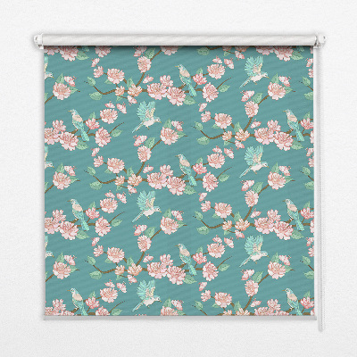 Modern roller blind Birds among the branches