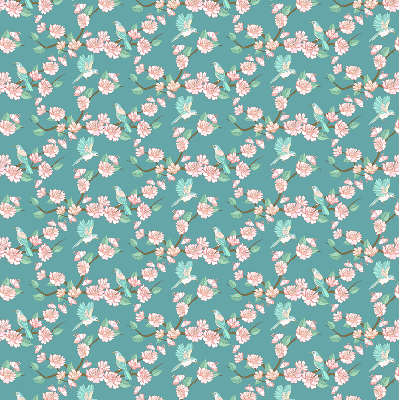 Modern roller blind Birds among the branches