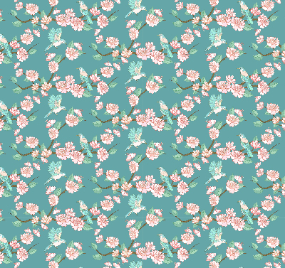 Modern roller blind Birds among the branches