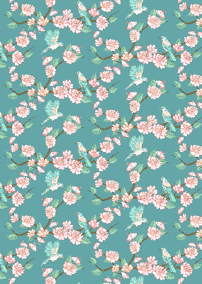 Modern roller blind Birds among the branches