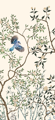 Roller blind for large window Birds on a tree