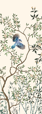 Roller blind for large window Birds on a tree