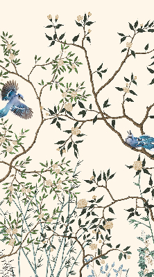 Roller blind for large window Birds on a tree