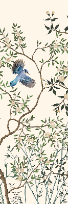 Roller blind for large window Birds on a tree
