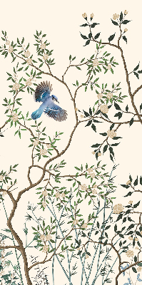 Roller blind for large window Birds on a tree
