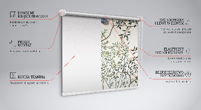 Roller blind for large window Birds on a tree