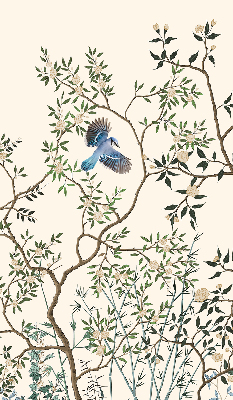 Roller blind for large window Birds on a tree
