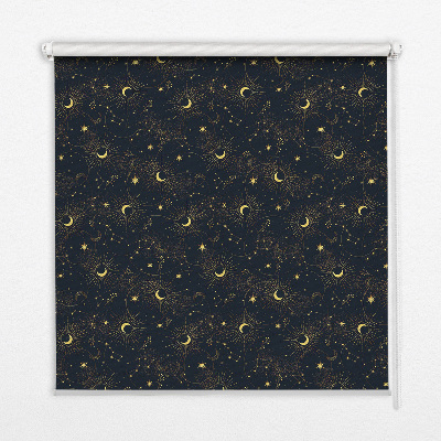 Modern roller blind Moon and stars