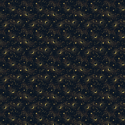 Modern roller blind Moon and stars