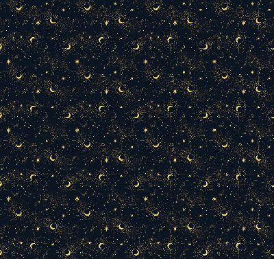 Modern roller blind Moon and stars