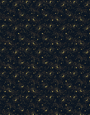 Modern roller blind Moon and stars