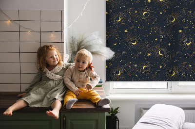Modern roller blind Moon and stars