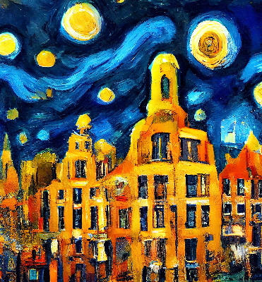 Modern roller blind Painted City