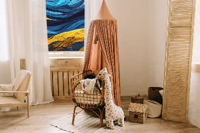 Roller blind for large window Planets