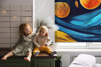 Roller blind for large window Planets