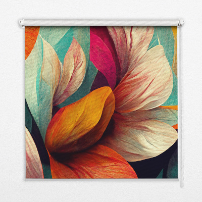 Modern roller blind Flowers in abstraction
