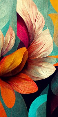 Modern roller blind Flowers in abstraction