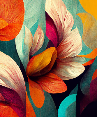 Modern roller blind Flowers in abstraction