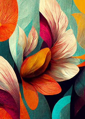 Modern roller blind Flowers in abstraction