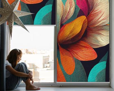 Modern roller blind Flowers in abstraction