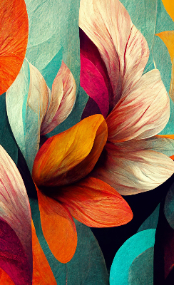 Modern roller blind Flowers in abstraction