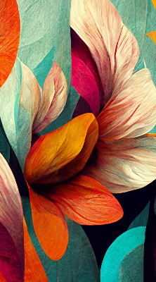 Modern roller blind Flowers in abstraction