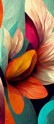 Modern roller blind Flowers in abstraction