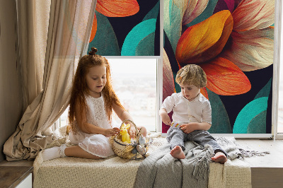 Modern roller blind Flowers in abstraction