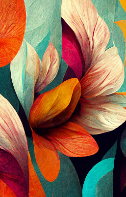 Modern roller blind Flowers in abstraction