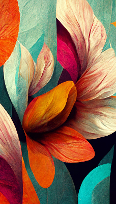 Modern roller blind Flowers in abstraction