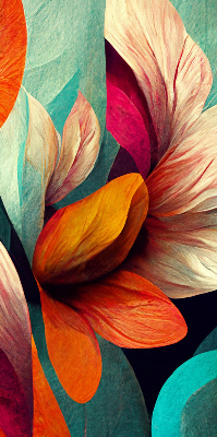 Modern roller blind Flowers in abstraction