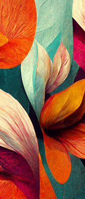 Modern roller blind Flowers in abstraction