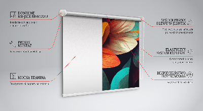 Modern roller blind Flowers in abstraction