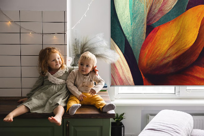Modern roller blind Flowers in abstraction